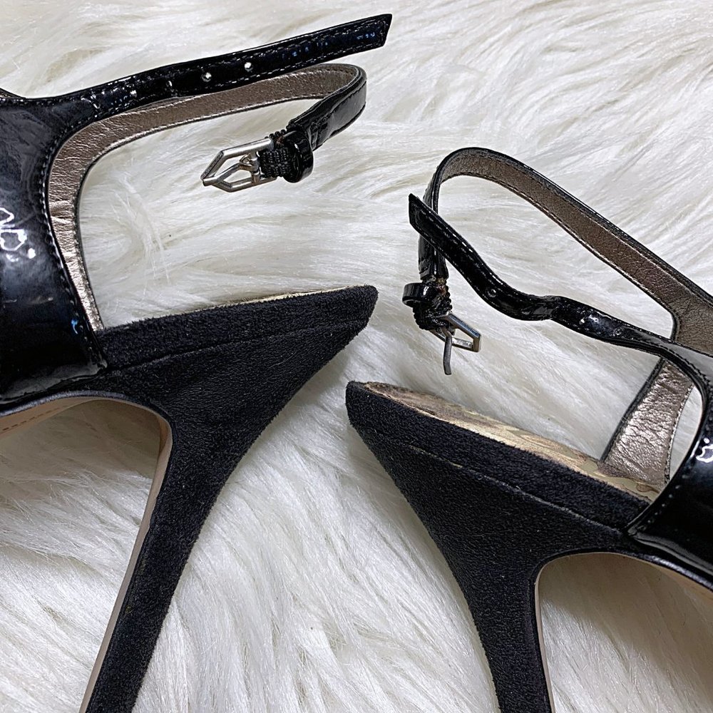 Sam Edelman Mason Embossed Leather Strappy Sandal in Black - Picture 8 of 13